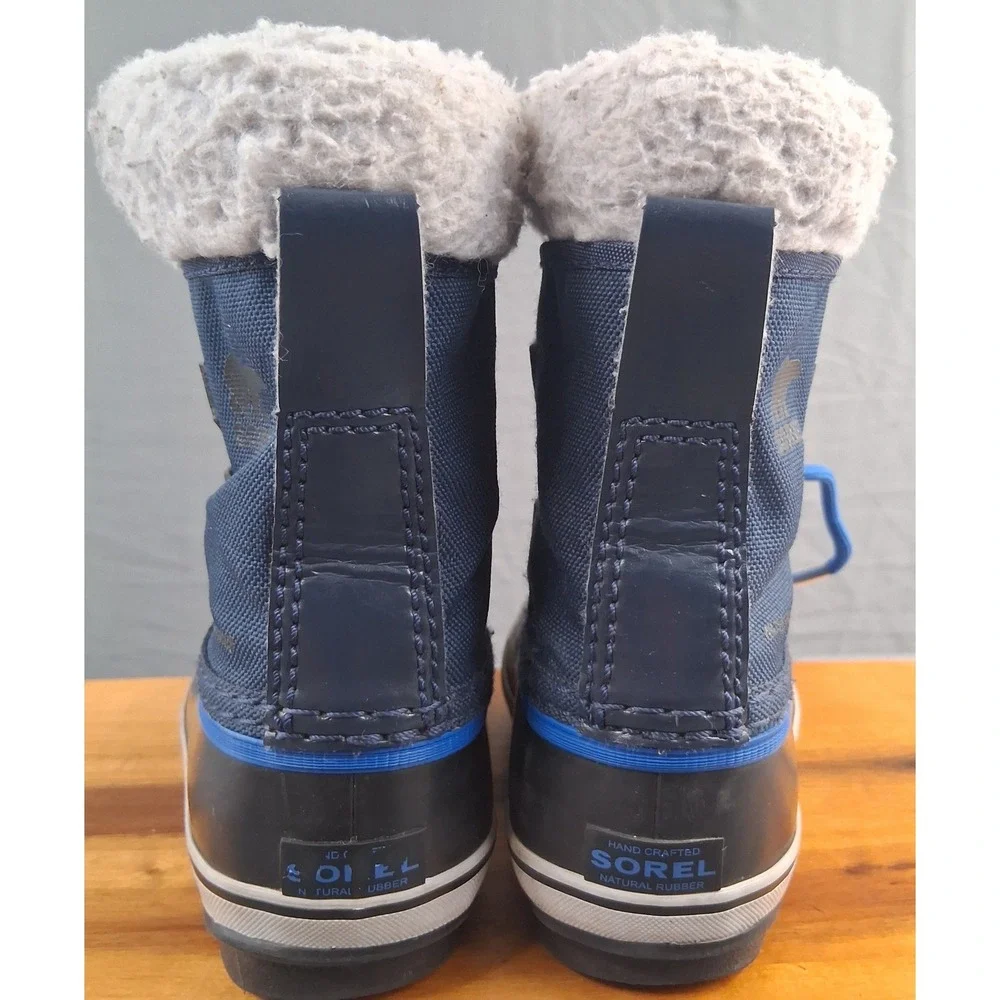 Sorel Kids Waterproof Snow Boots Blue Fur Lined‎ Winter Warm Size 9 Toddler